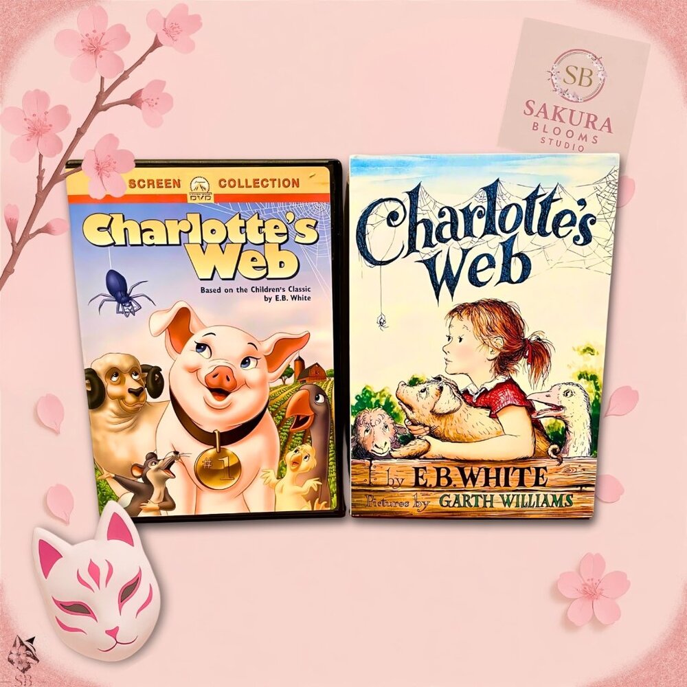 Charlotte's Web E.B.White Paperback & DVD Pre-Owned Bundle